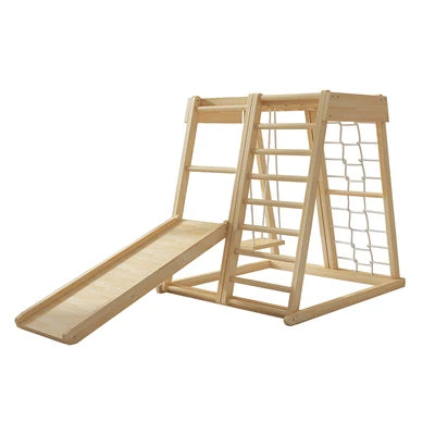 High Quality Solid Wood Indoor Kids Playground Equipment With Slide and Swing